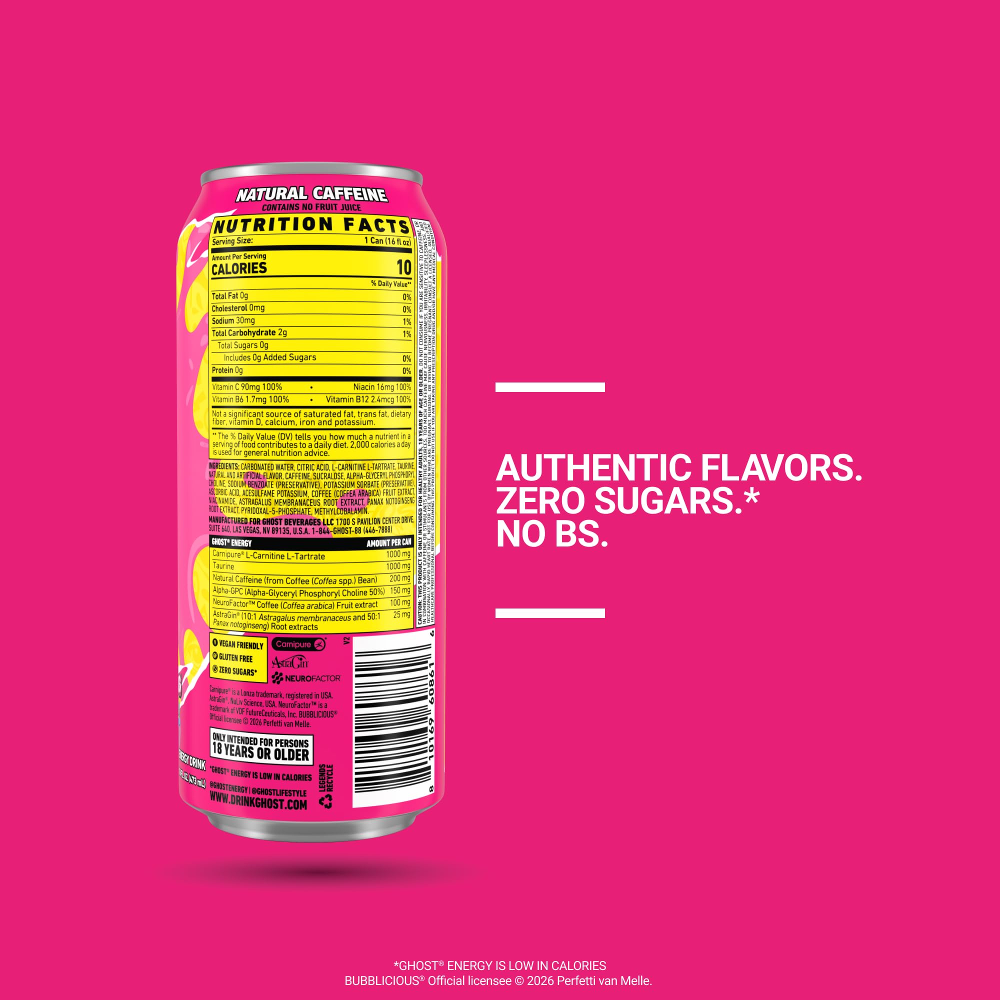 GHOST lata en mano para comparar escala y conveniencia de 16 oz