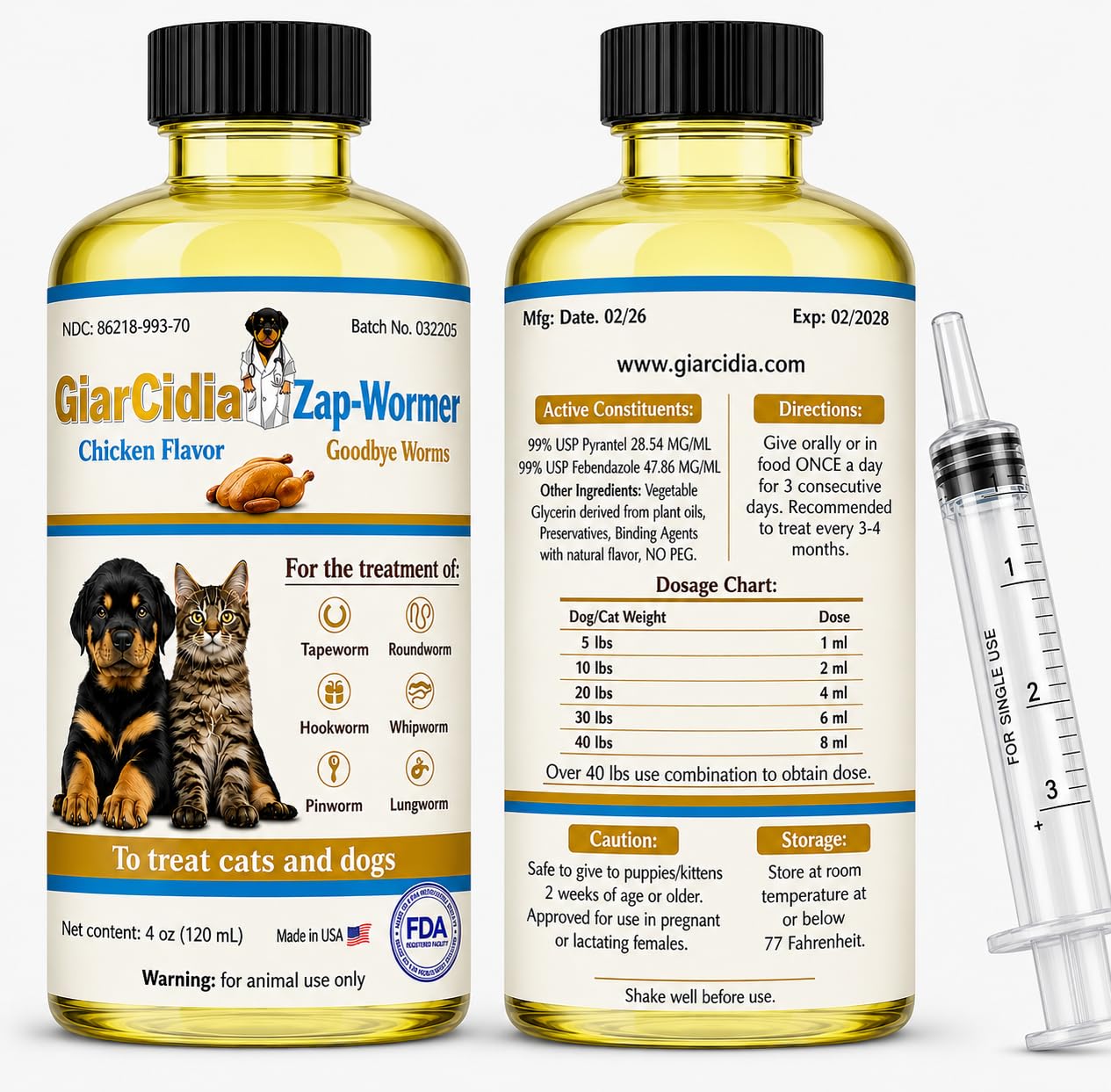 Giarcidia aplicación oral en gato dosificación cómoda y rápida