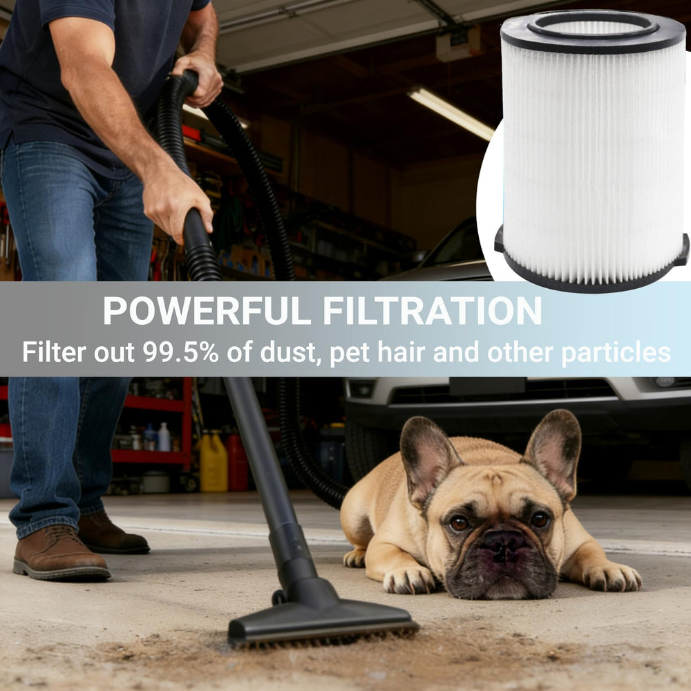 GIBTOOL filtro VF4000 en taller junto a herramientas, ideal para trabajo pesado