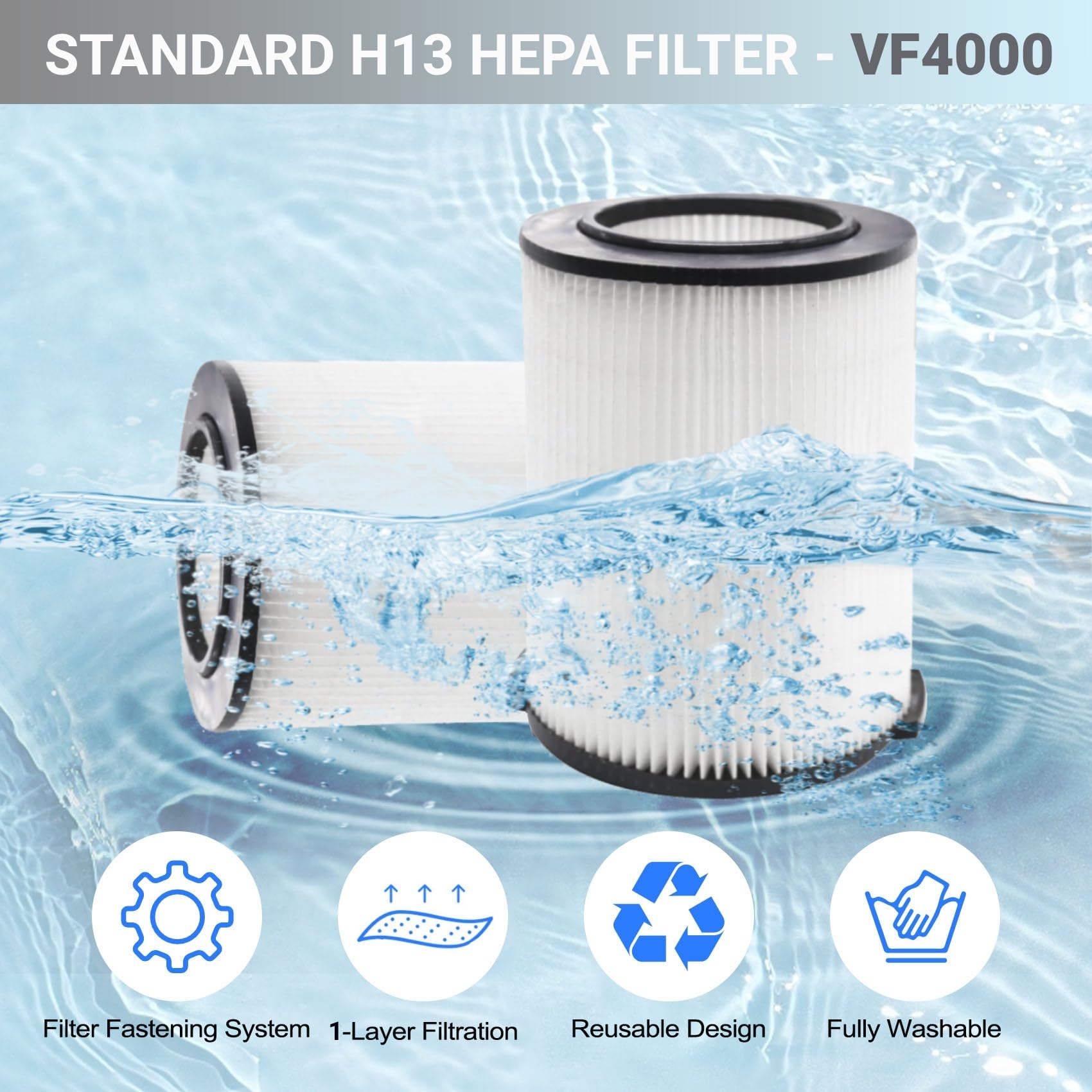 GIBTOOL filtro VF4000 instalado en aspiradora en uso, mejora la limpieza