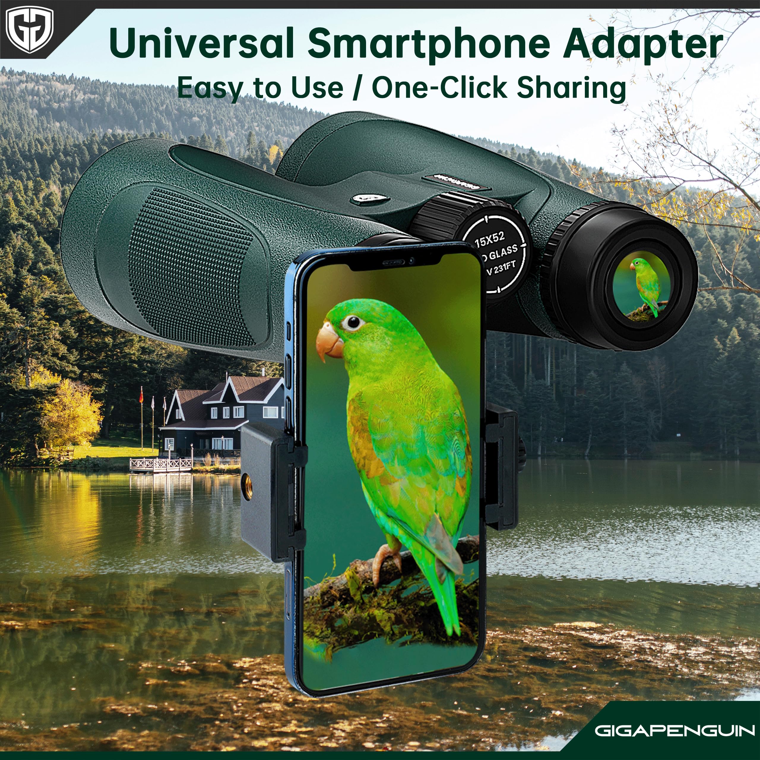 GIGAPENGUIN adaptador de teléfono mejorado para fotos estables