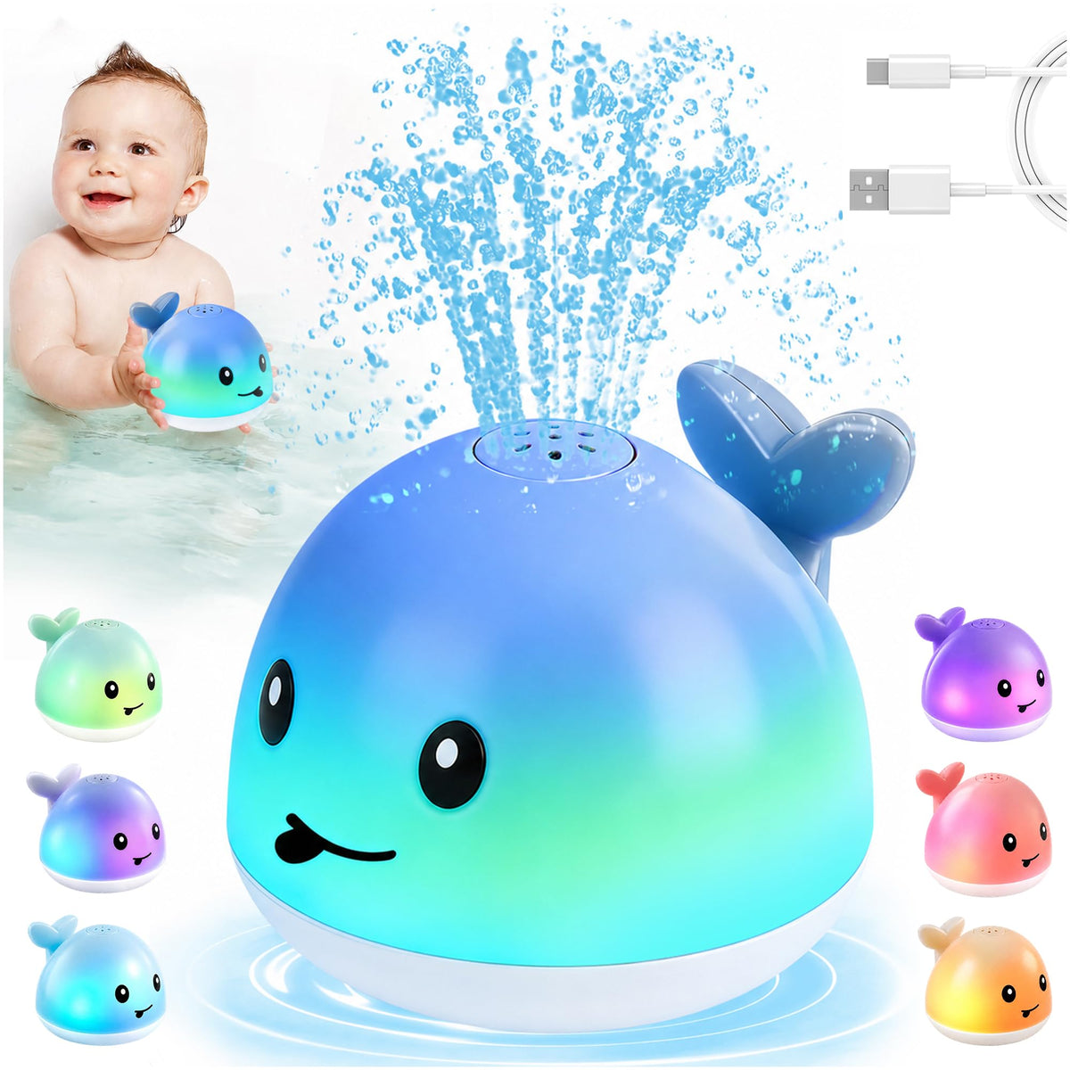 Gigilli ballena frontal mostrando diseño seguro y atractivo para baño