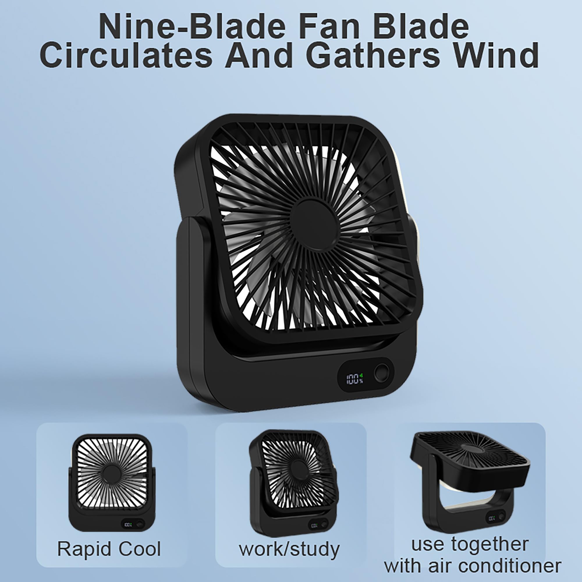 GIIKNEW ventilador en escritorio ofreciendo aire silencioso y constante