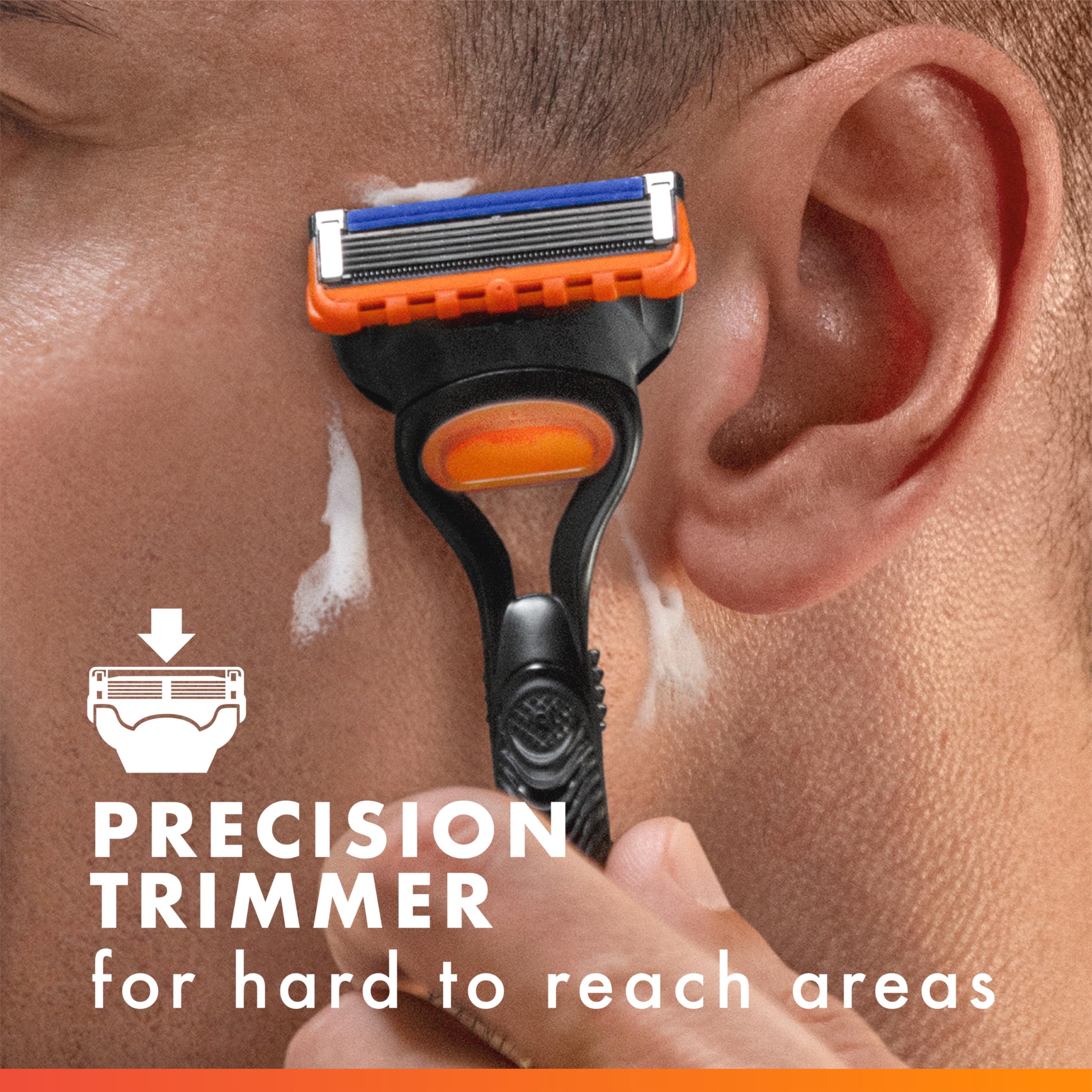 Gillette Fusion5 comparación de tamaño Gillette para ver escala real del cartucho