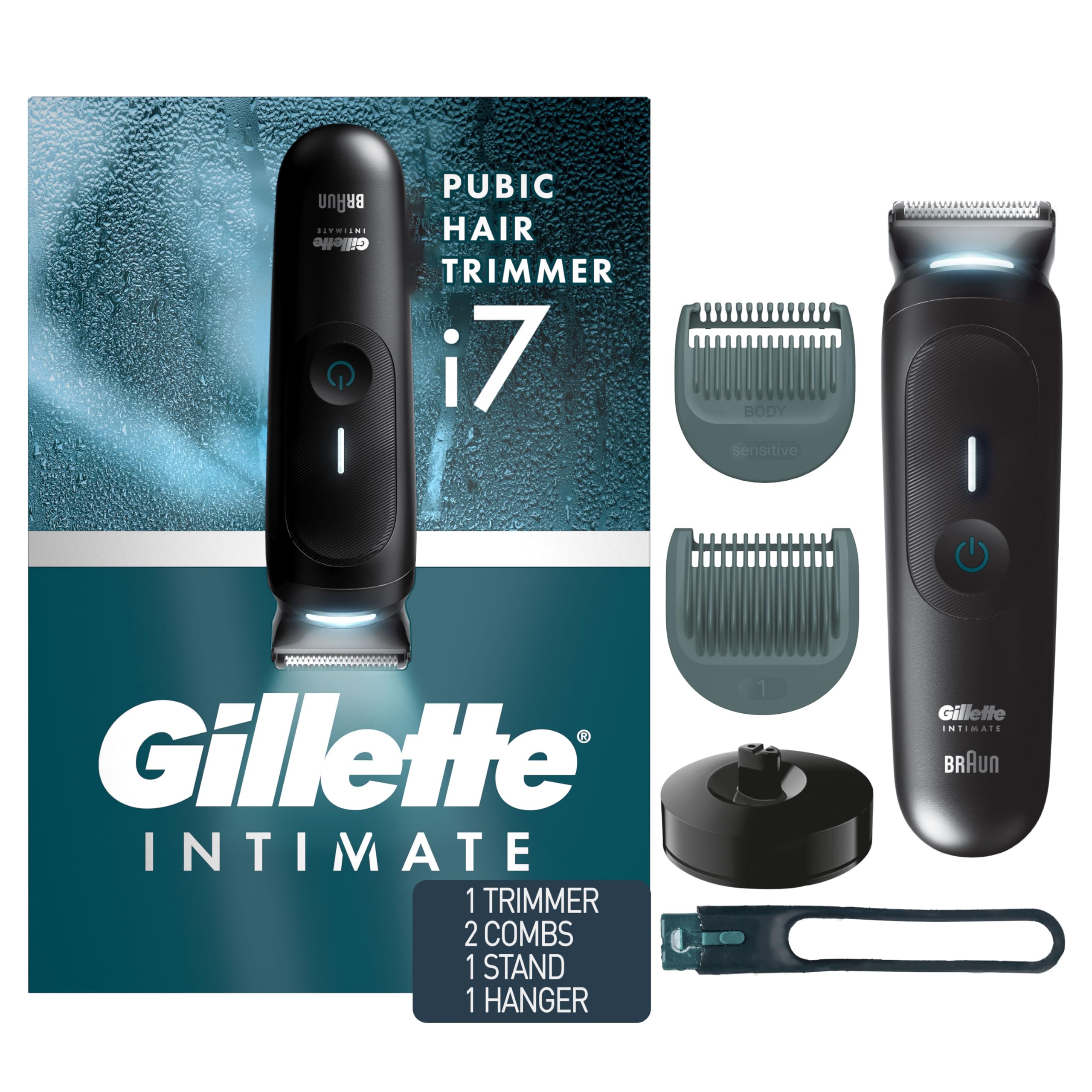 Gillette imagen frontal del recortador mostrando diseño compacto y control