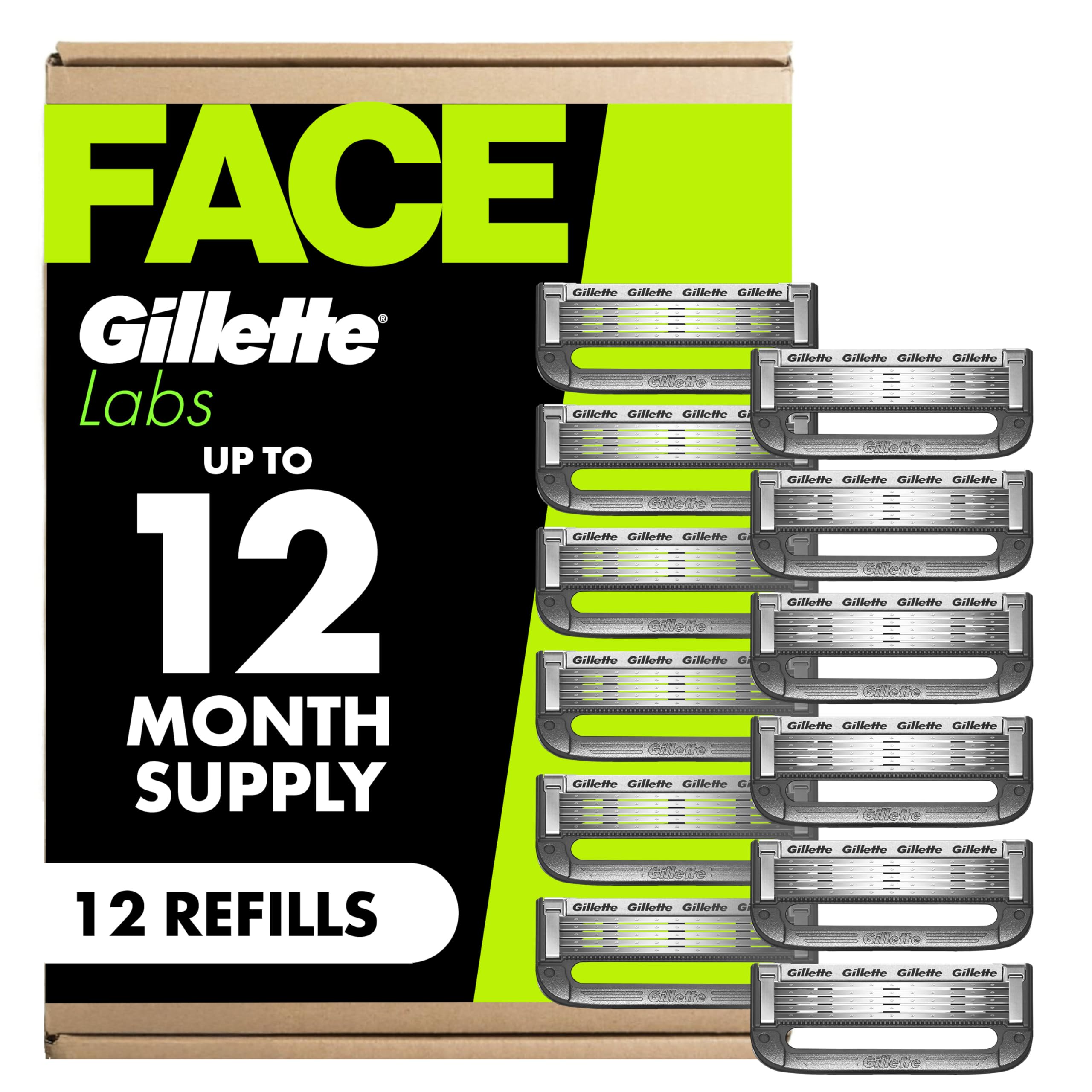 Gillette Labs vista frontal del cartucho mostrando cinco cuchillas y compatibilidad