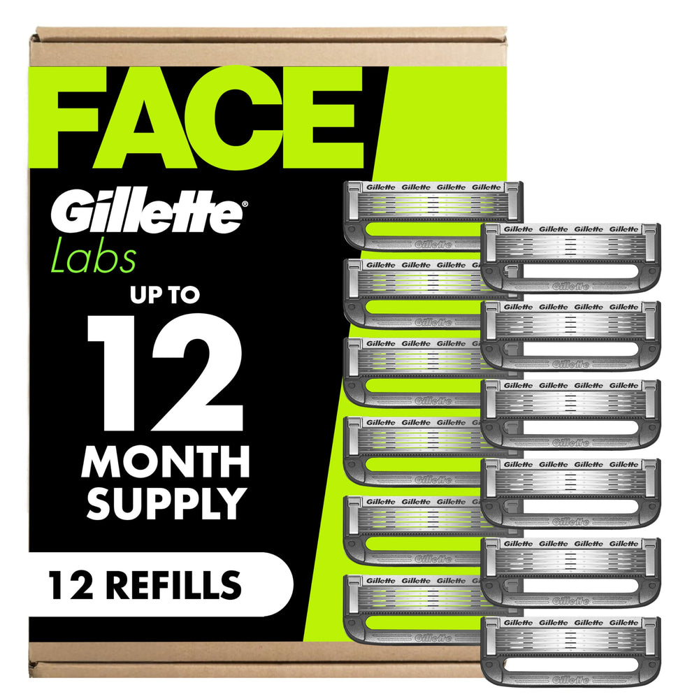 Gillette Labs vista frontal del cartucho mostrando cinco cuchillas y compatibilidad