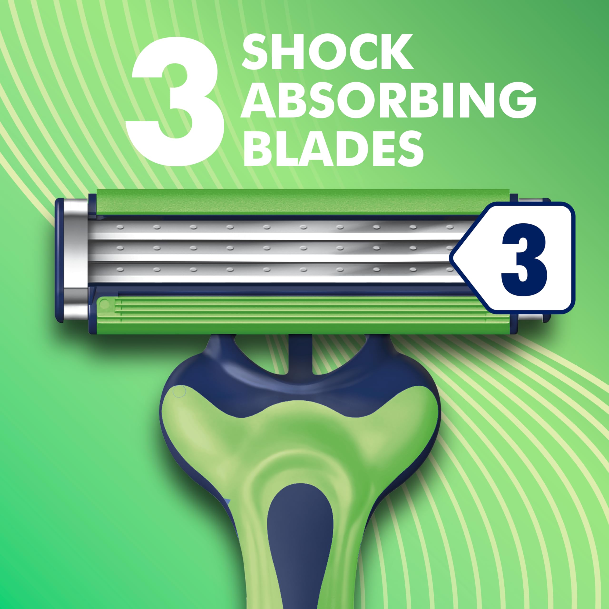 Gillette Sensor3 comparación de tamaño en mano para escala práctica