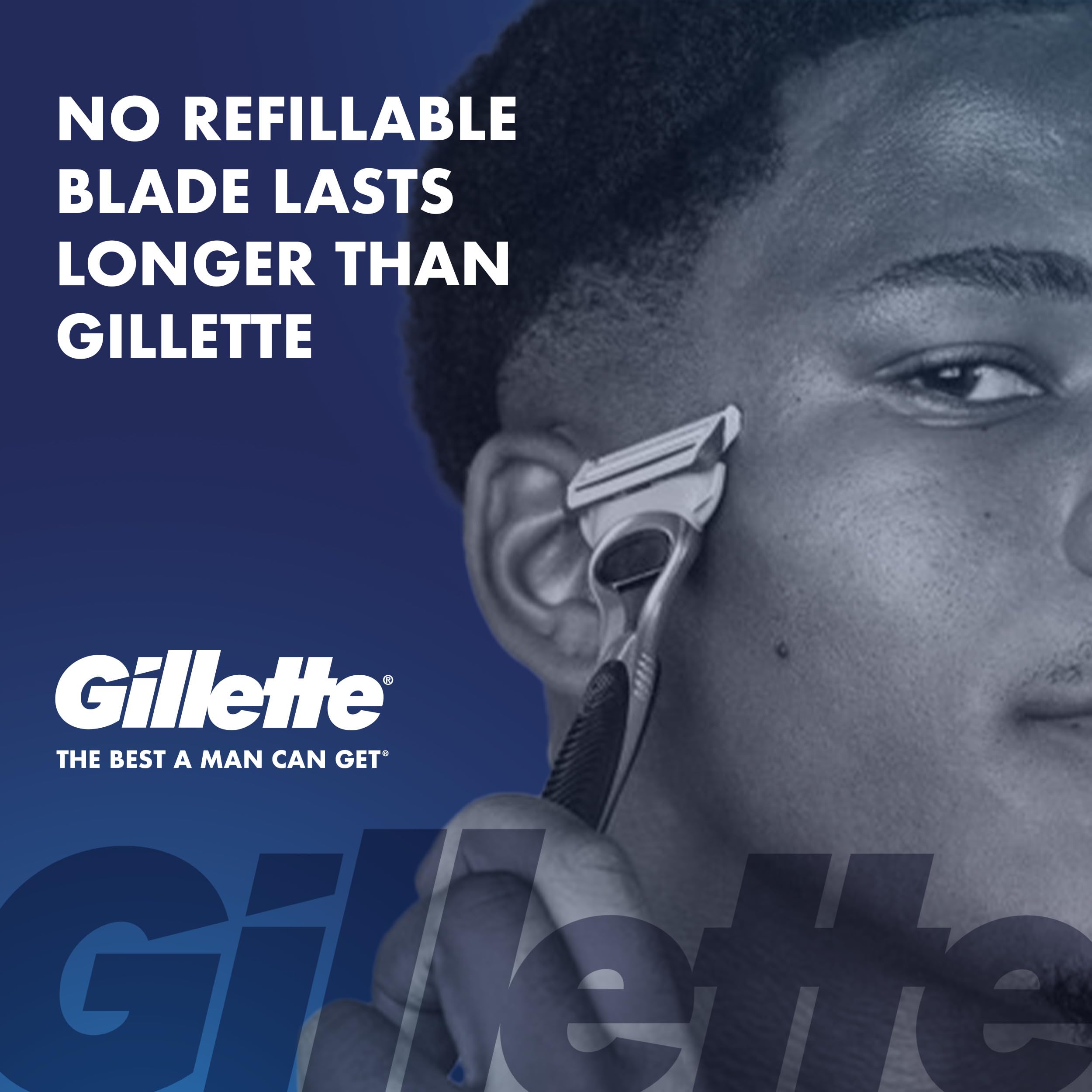 Primer plano del cabezal Gillette SkinGuard con barra de defensa visible para reducir irritación