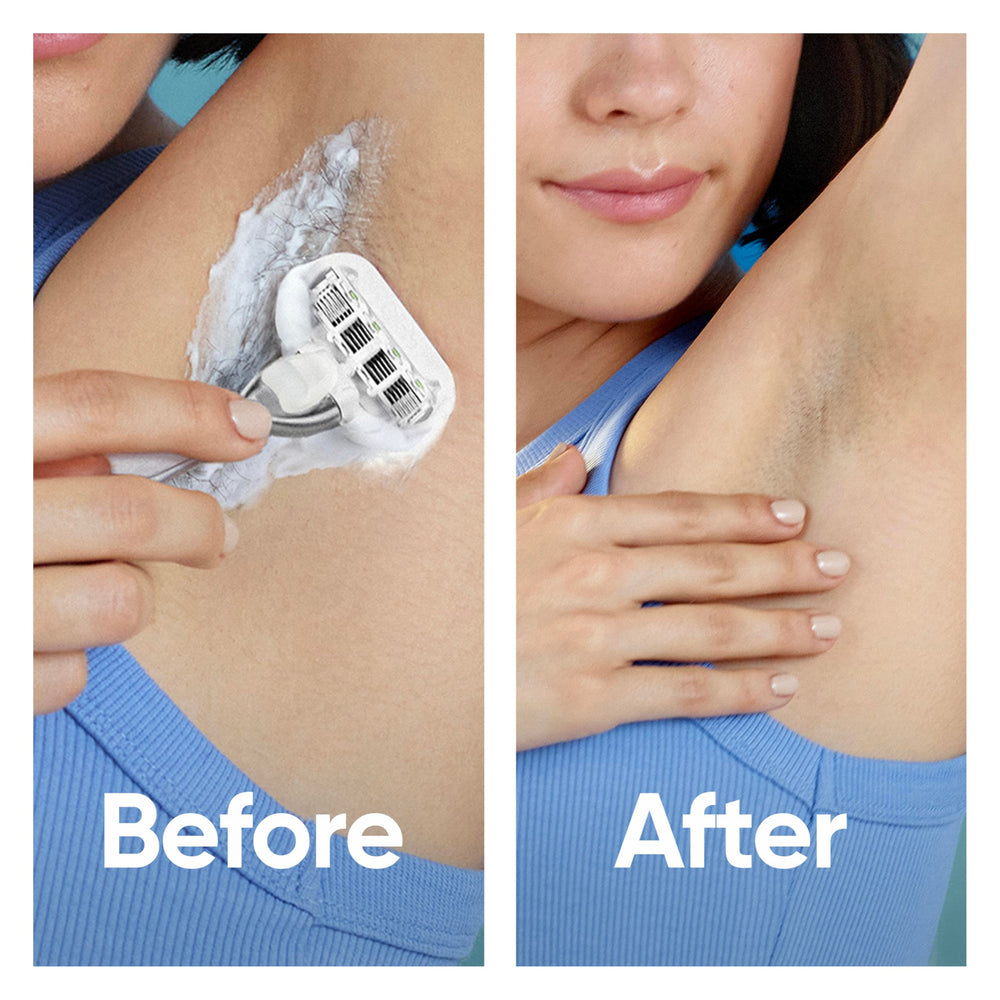 Gillette Venus: cabezal flexible ilustrando adaptación a curvas y menor corte