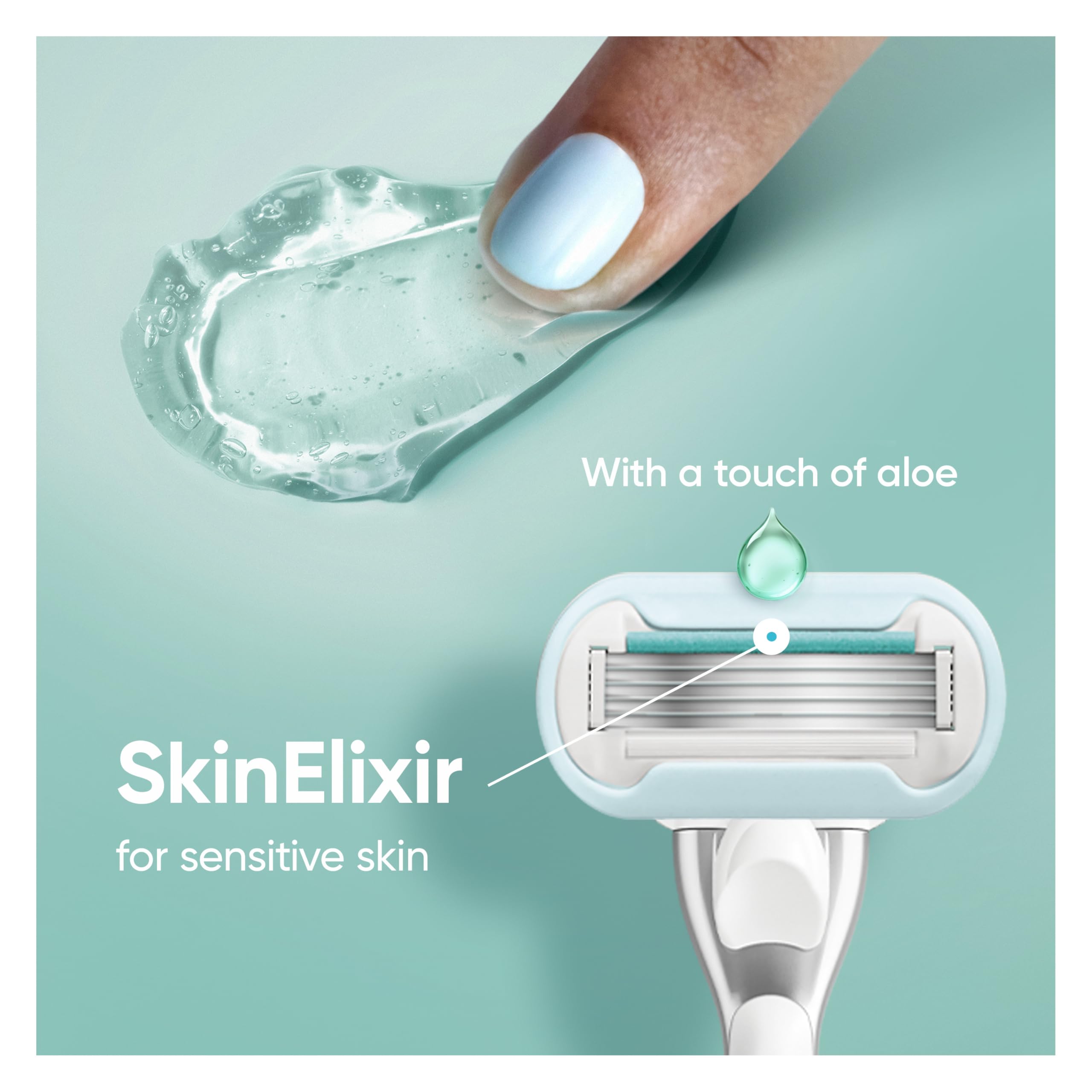 Gillette Venus: comparación tamaño en mano para mostrar ergonomía y equilibrio