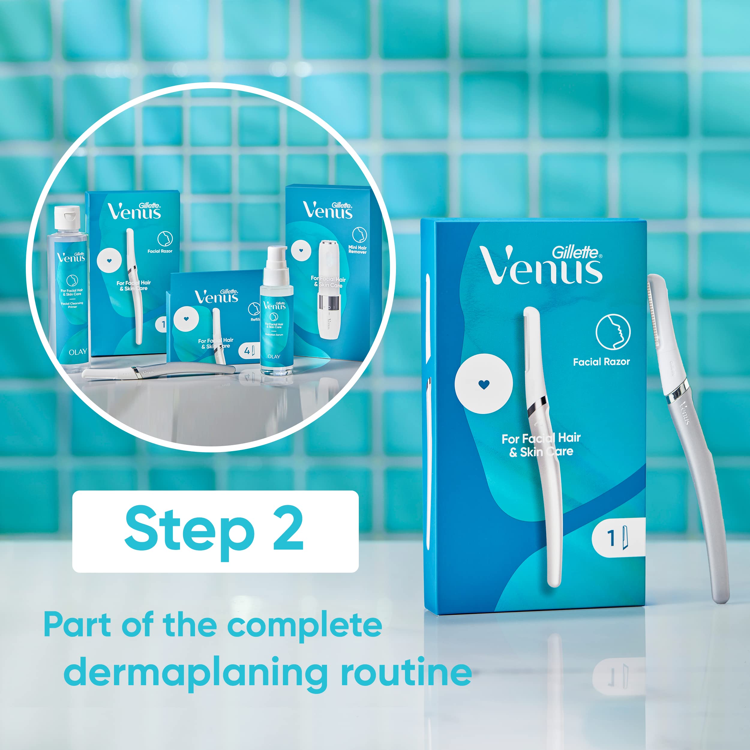 Gillette Venus contenido del kit abierto con mango y dos hojas listos para usar
