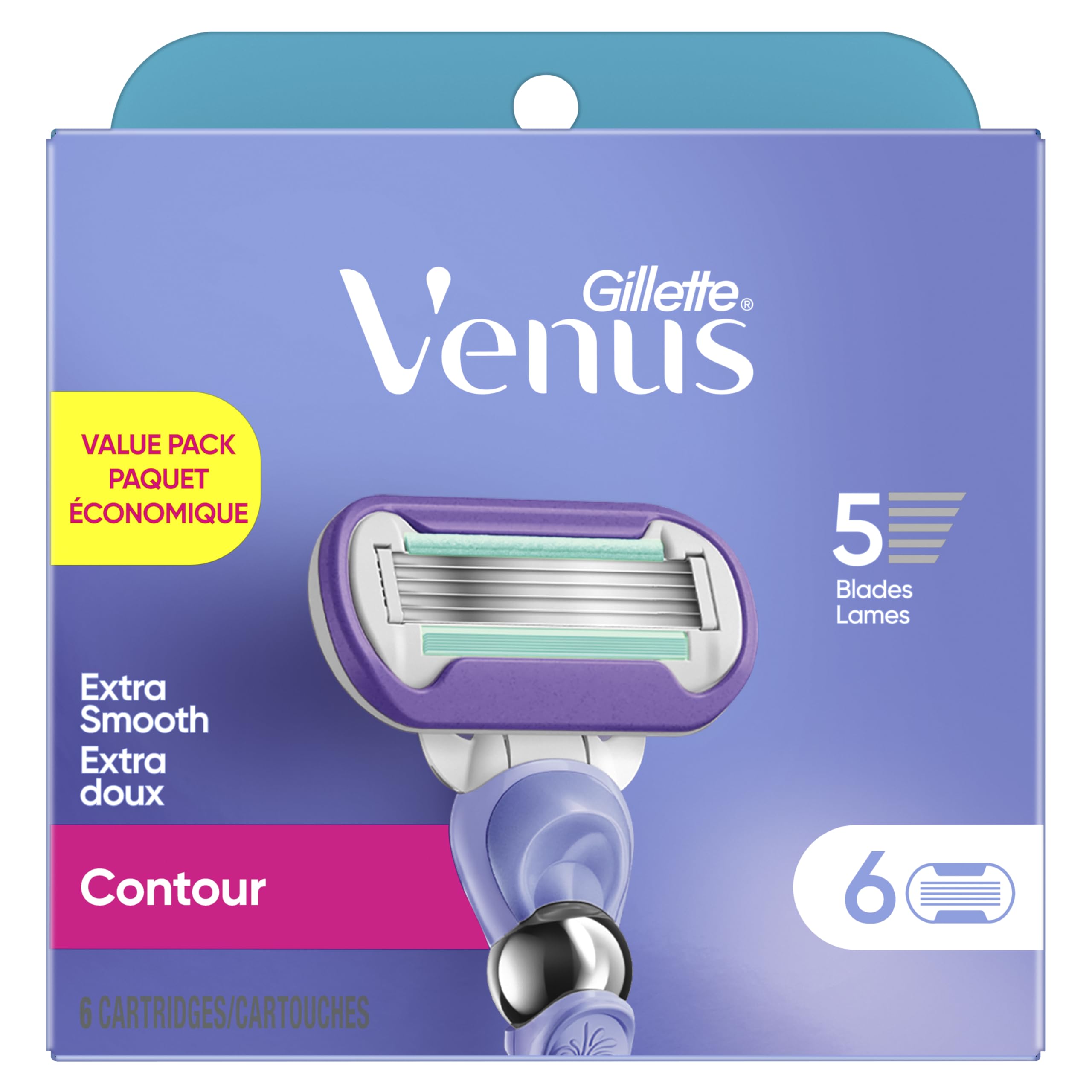 Gillette Venus comparación tamaño del recambio para referencia visual