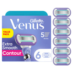 Gillette Venus pack frontal mostrando las seis cuchillas, comodidad confirmada