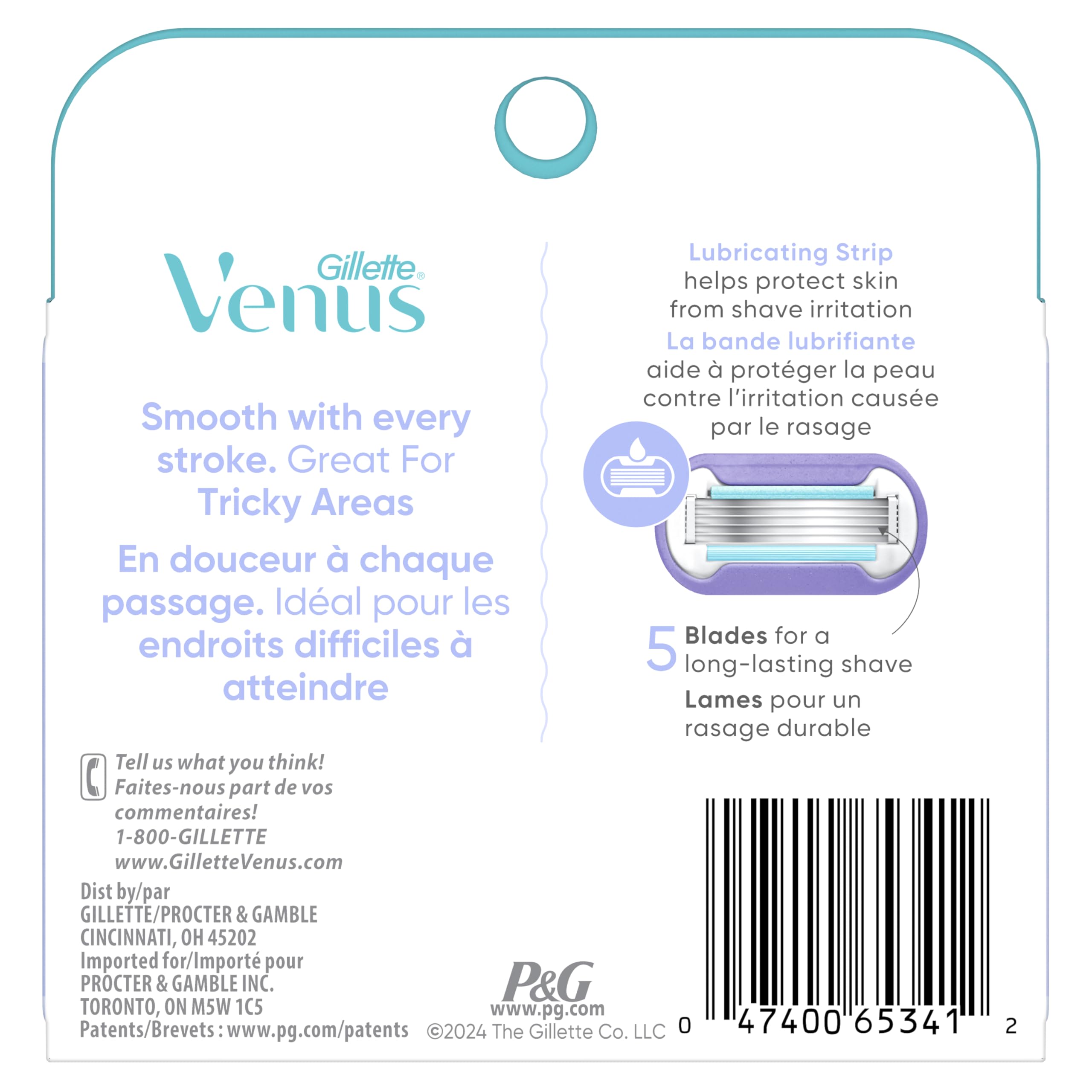 Gillette Venus envase de cuatro unidades listo para reemplazar cuchillas usadas