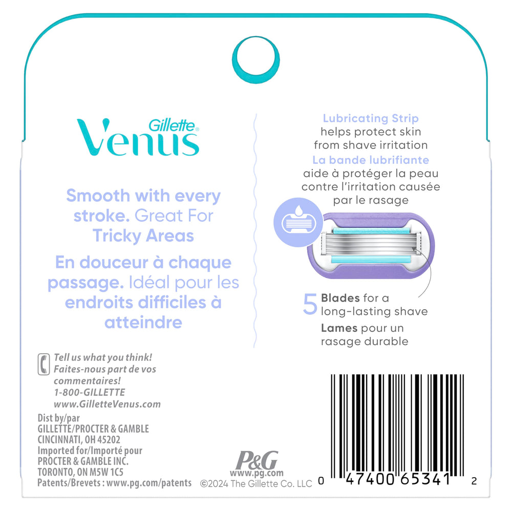 Gillette Venus envase de cuatro unidades listo para reemplazar cuchillas usadas