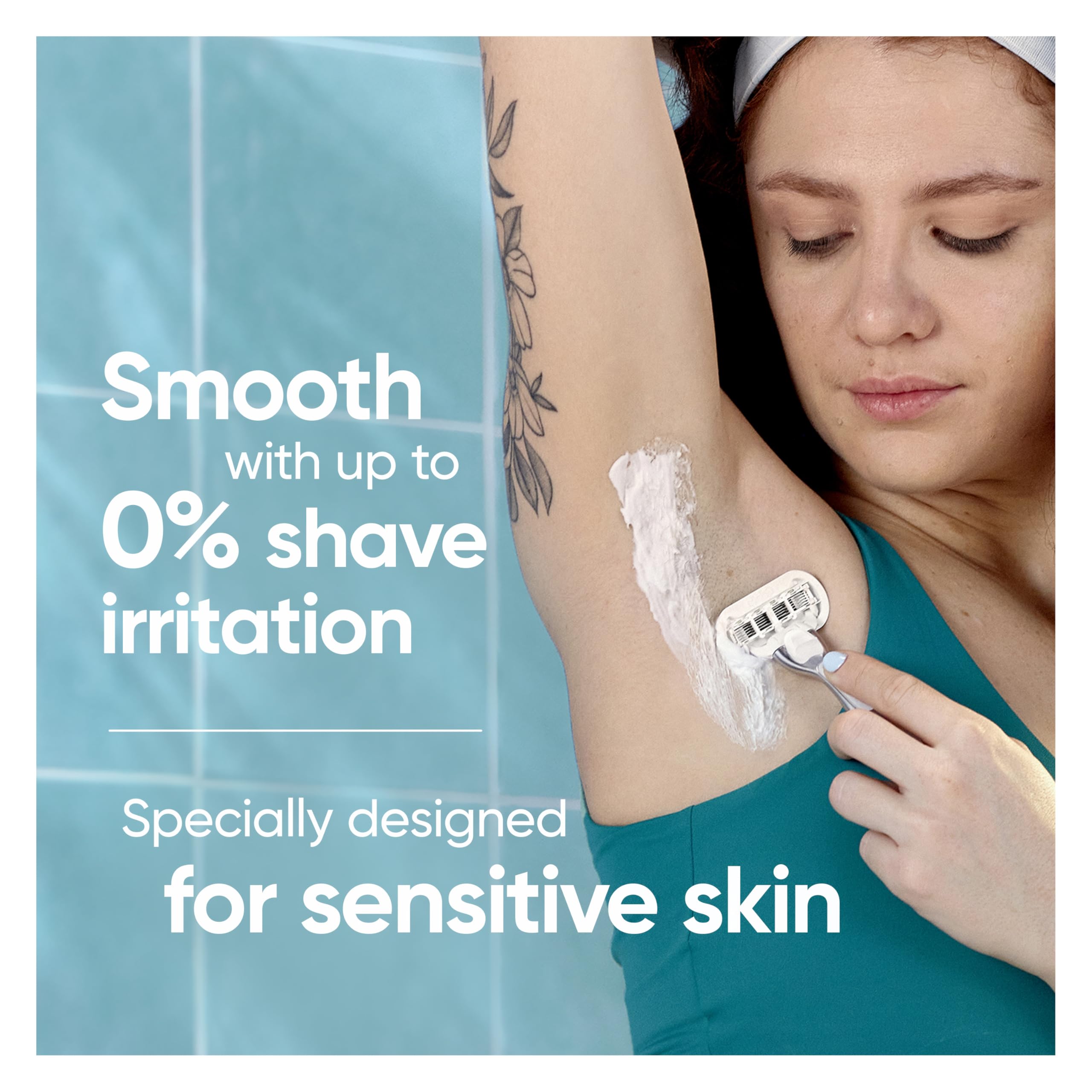 Gillette Venus: mango metálico en mano que aporta control y precisión al afeitar