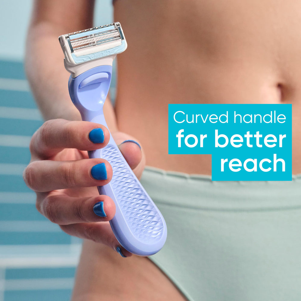 Detalle de la Barra de Defensa contra la Irritación Gillette Venus, reduce el contacto con piel