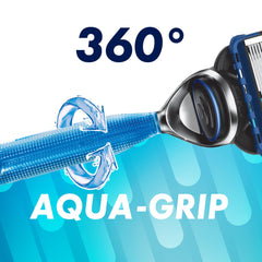 Gillette primer plano de las cinco hojas mostrando corte apurado y precisión