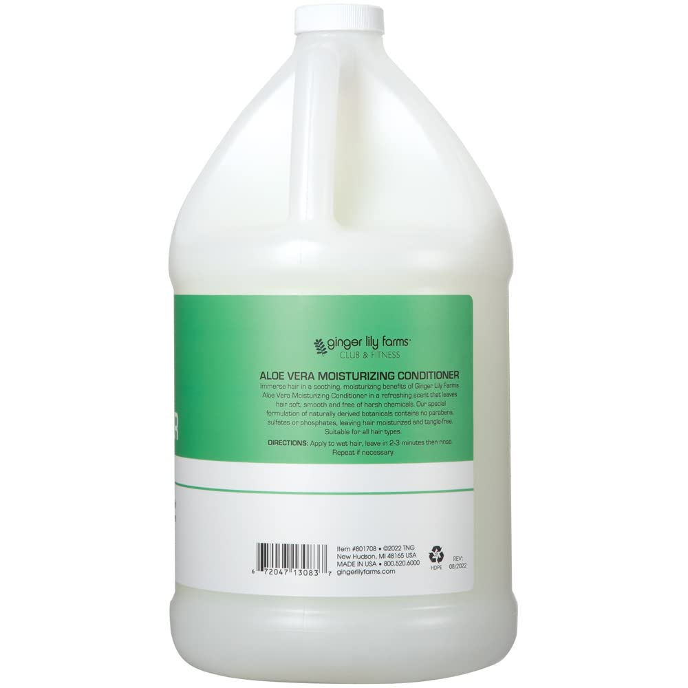 Ginger Lily Farms pouring conditioner refill into dispenser for easy refills