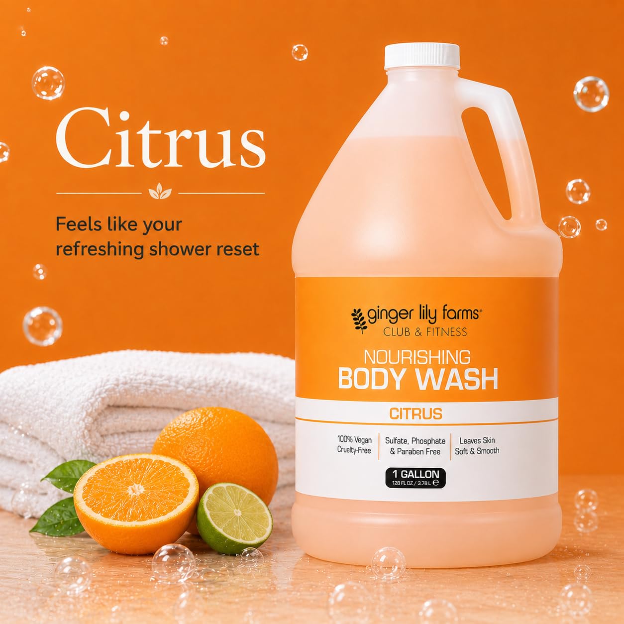 Ginger Lily Farms texture pouring from bottle highlighting rich consistency and hydration