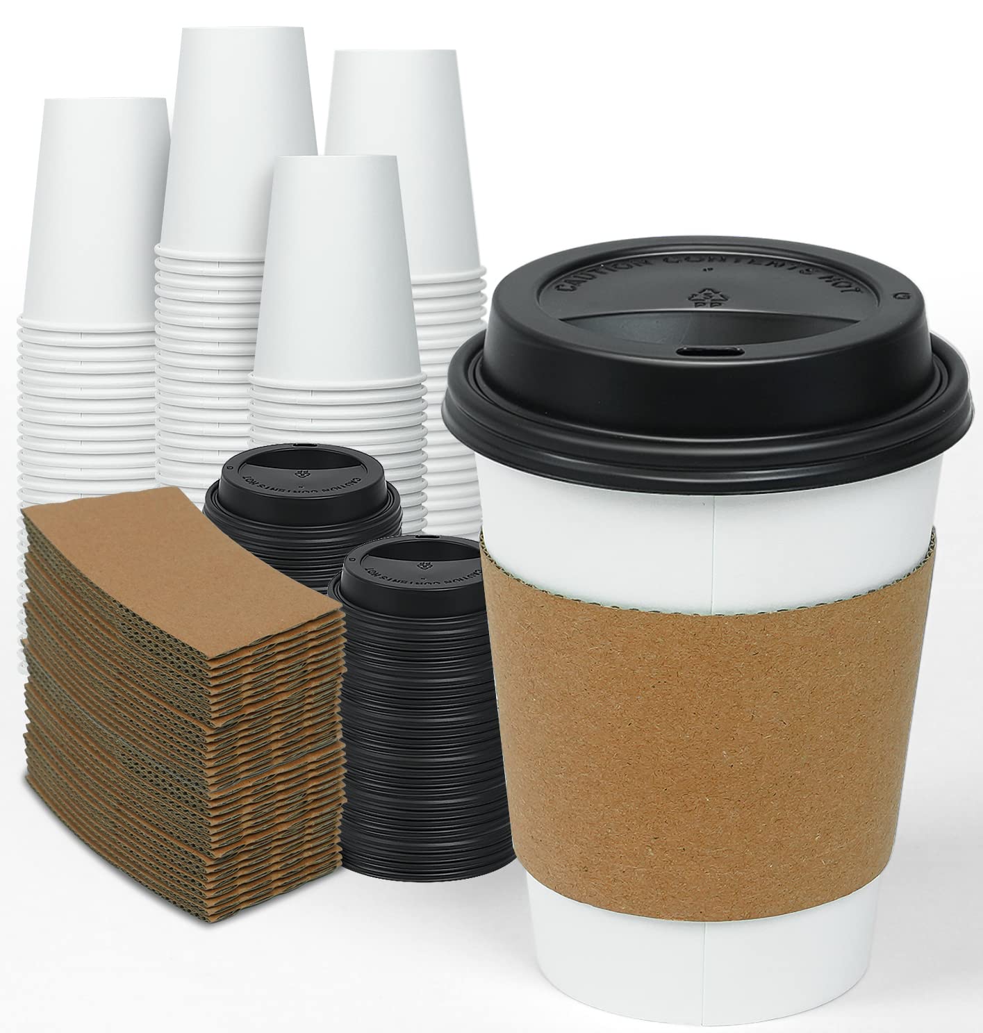 Ginkgo frente del paquete con vasos, tapa y funda, conveniencia al servir
