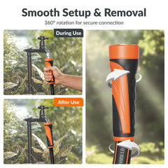 Giraffe Tools manguera en uso regando plantas, maniobrabilidad ligera y sin enredos