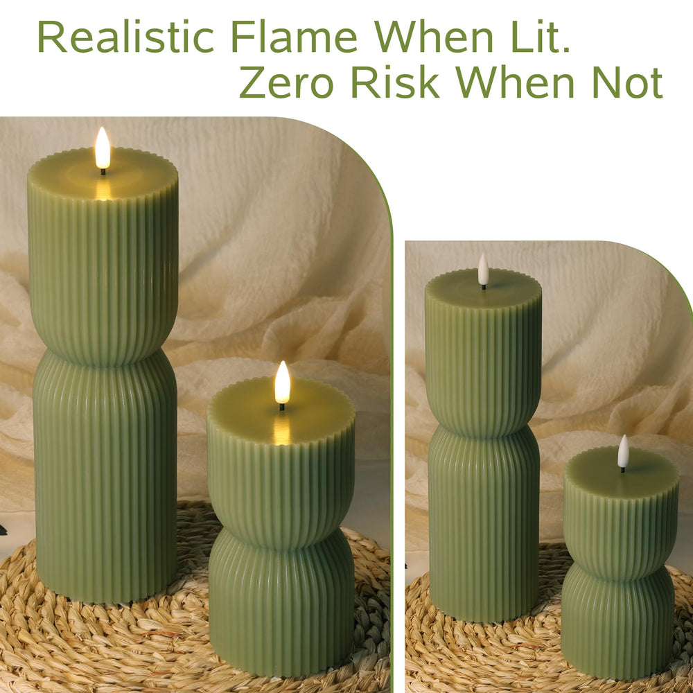 Girimax candles lit on mantel creating warm ambient lighting and decorative mood benefit