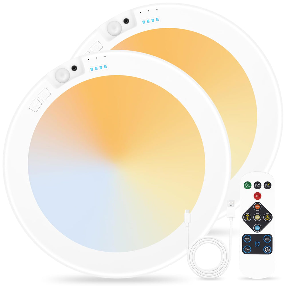 Givryes frontal del pack de dos luces mostrando diseño y control práctico