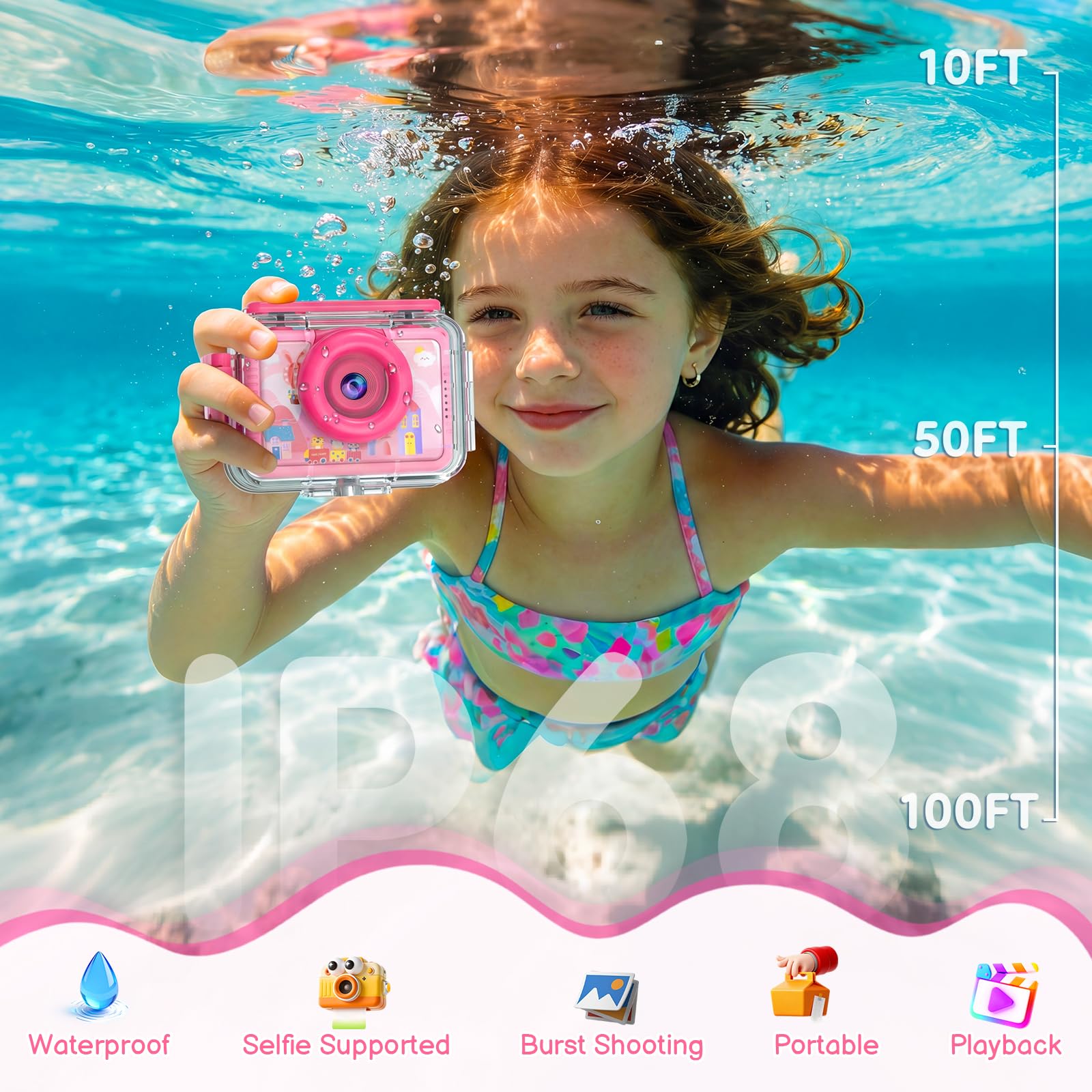GKTZ lente giratoria 180° que facilita selfies y tomas bajo agua