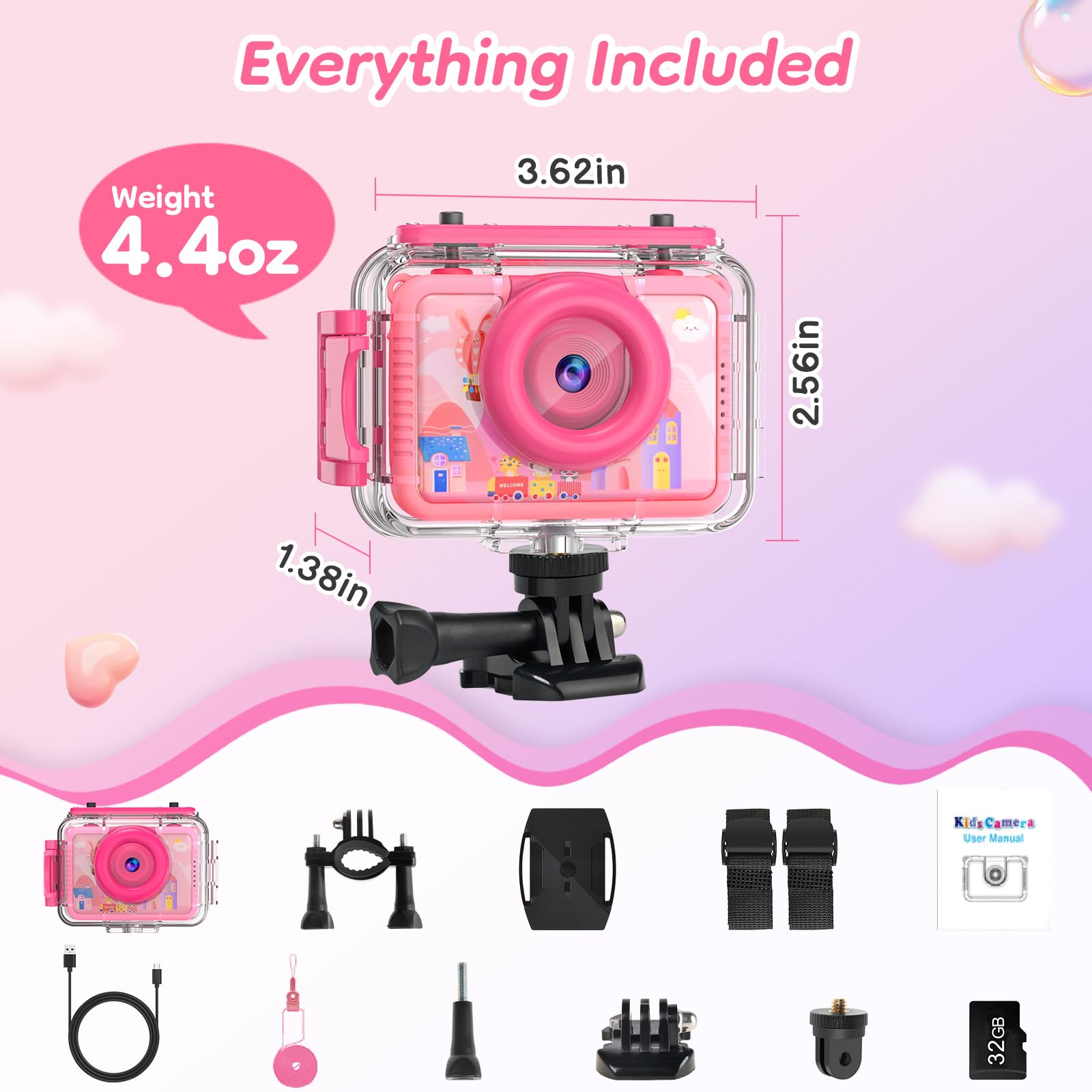 GKTZ kit con tarjeta 32GB y monturas listo para usar inmediatamente