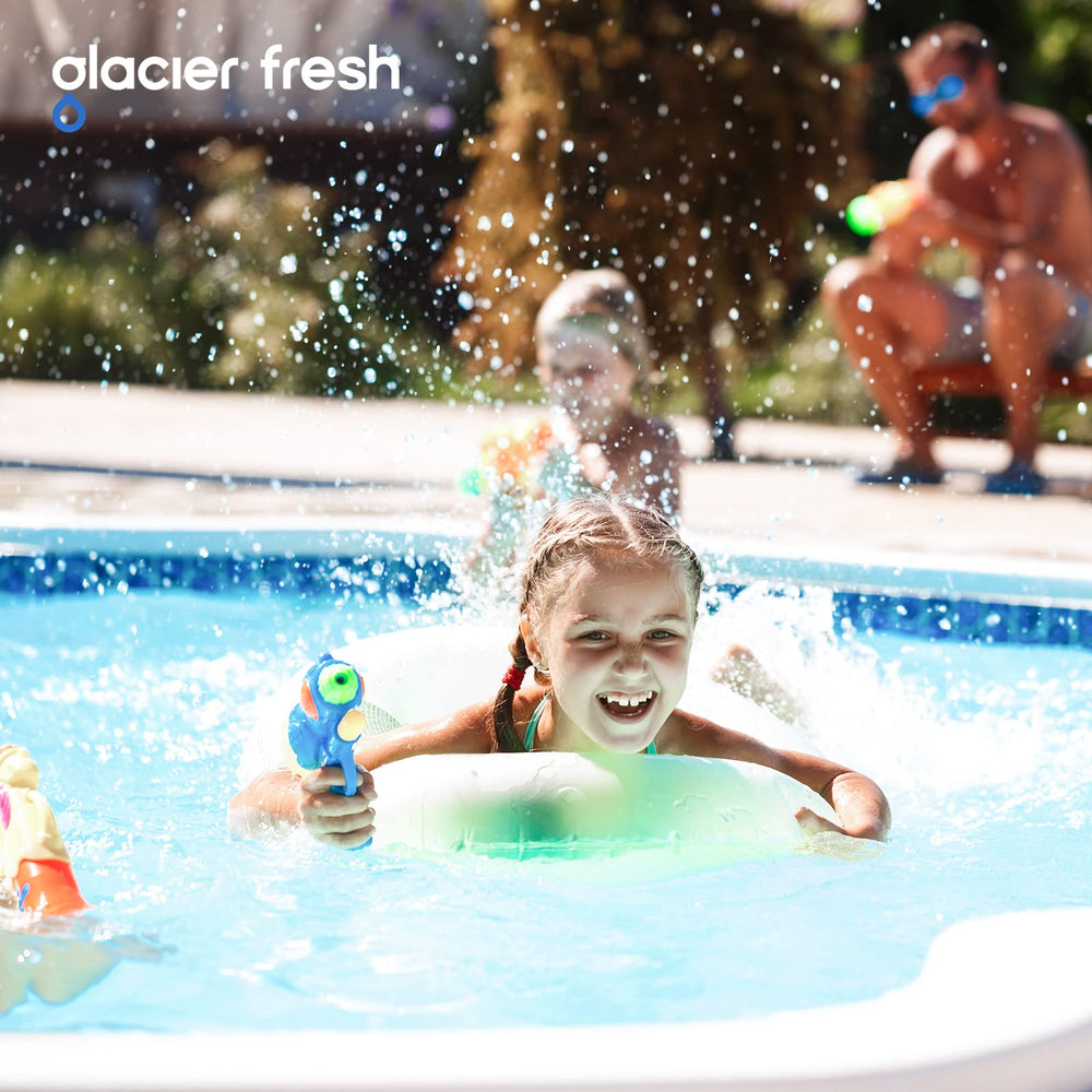 GLACIER FRESH en uso con hidromasaje reduciendo sedimentos y mejorando sensación del agua