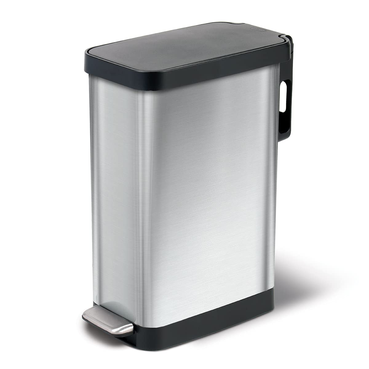 Glad cubo frontal de acero inoxidable, diseño estrecho que ahorra espacio