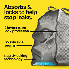 Glad close-up de doble costura que aumenta resistencia y previene rasgaduras