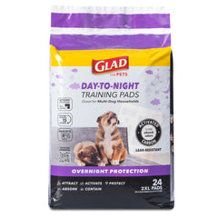 Glad empaque frontal del paquete mostrando 24 tapetes y ventajas