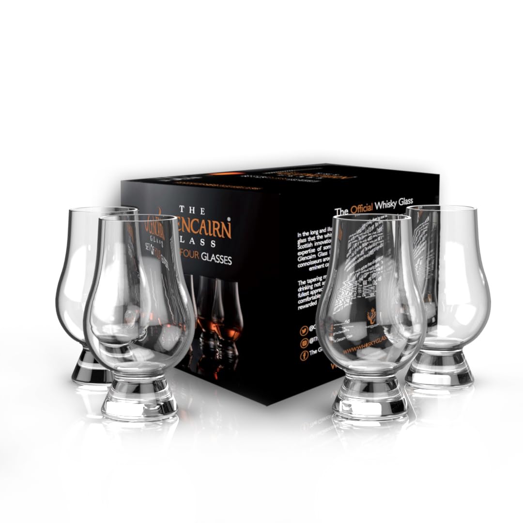 GLENCAIRN vista frontal del set en caja, presentación elegante para regalo