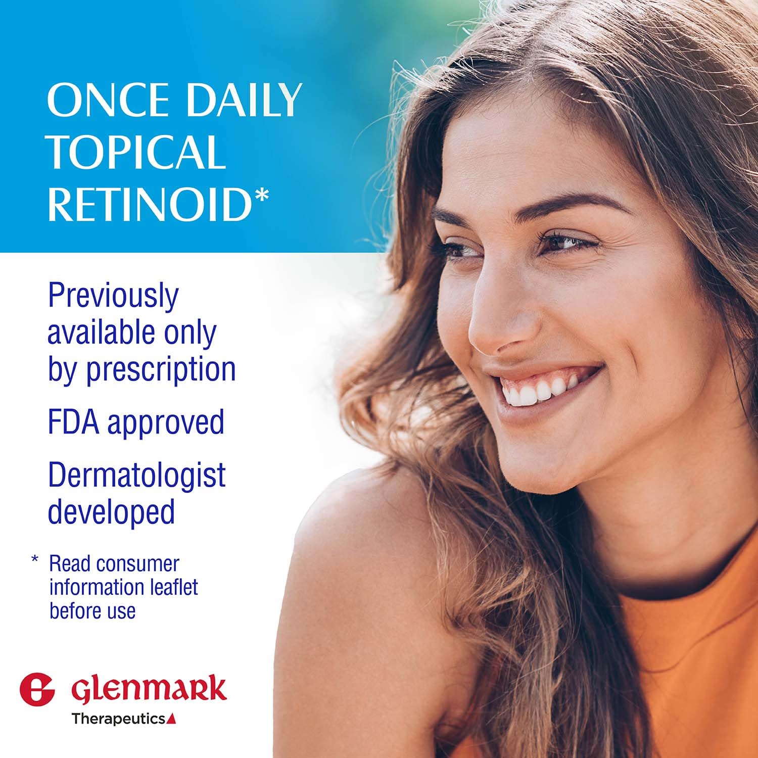 Glenmark etiqueta con adapaleno 0.1% y detalles activos visibles