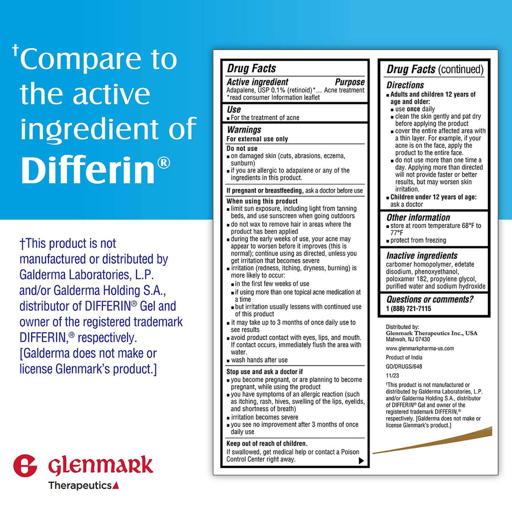 Glenmark textura del gel sobre yema, aspecto ligero y absorbible