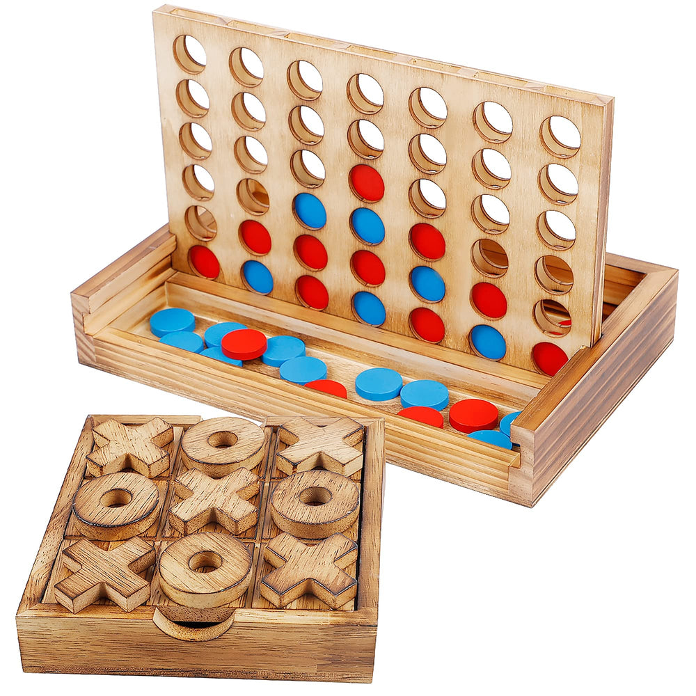 Glintoper tablero frontal mostrando ambos juegos y aspecto rústico decorativo