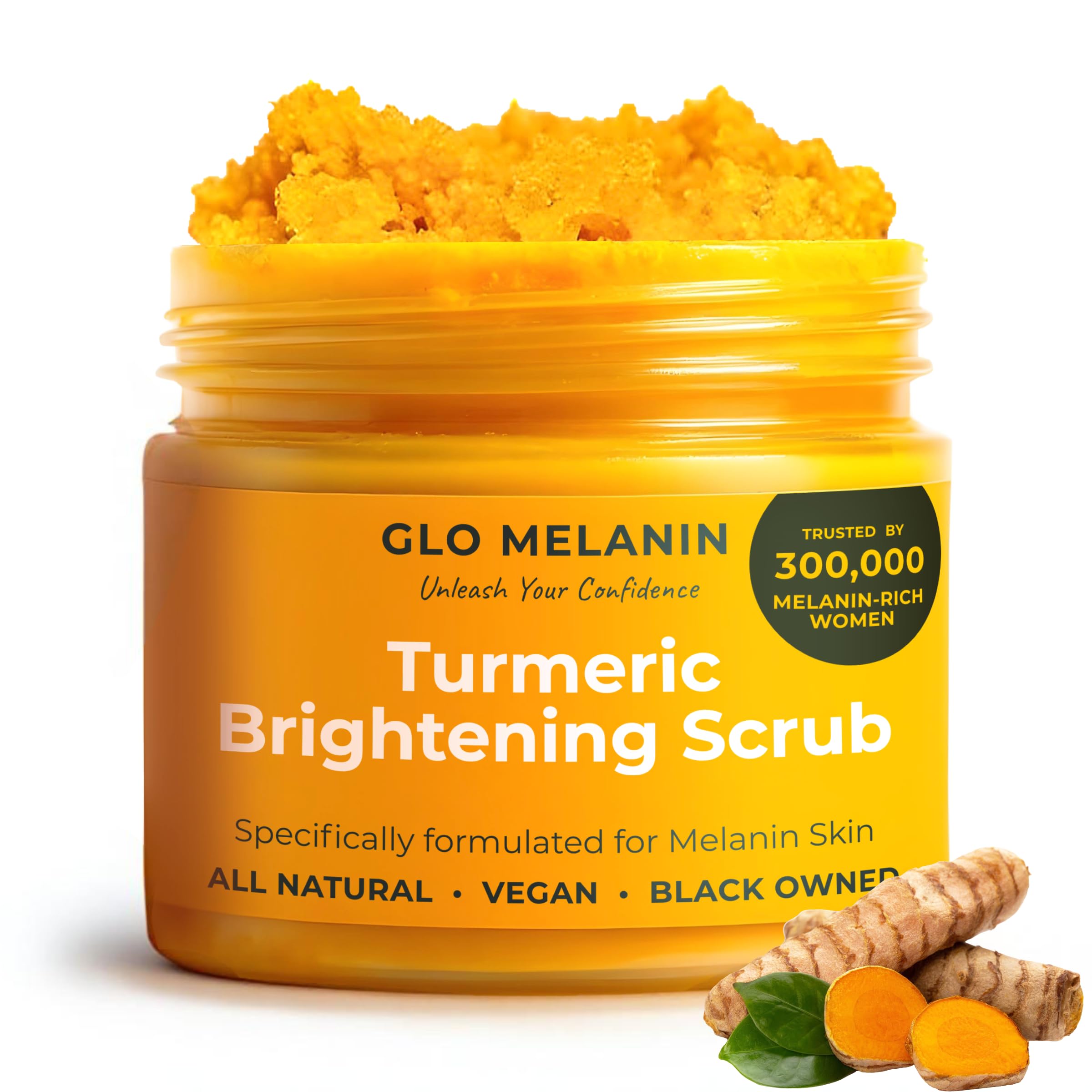 Glo Melanin etiqueta con lista de ingredientes transparente y segura