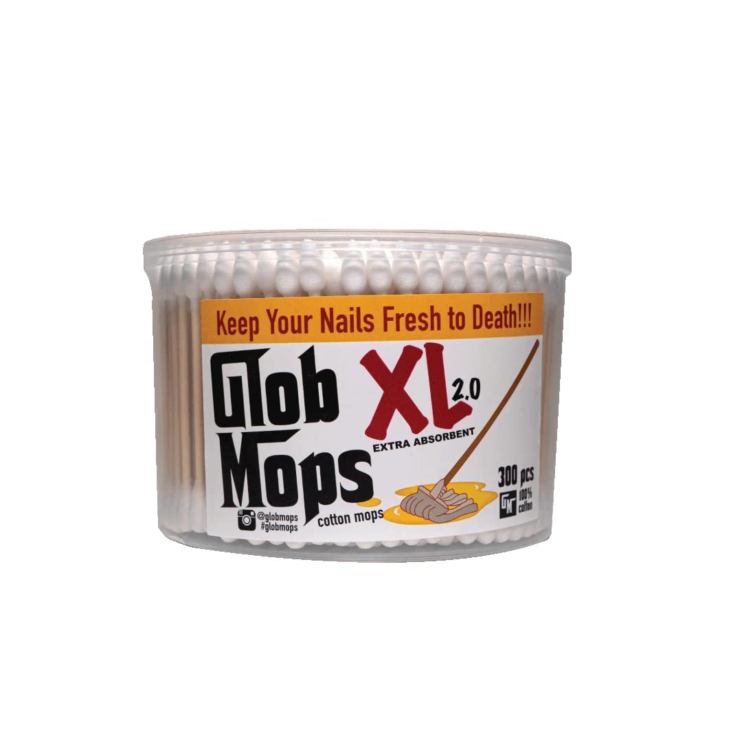 Glob Mops comparación de tamaño XL junto a un hisopo estándar para escala