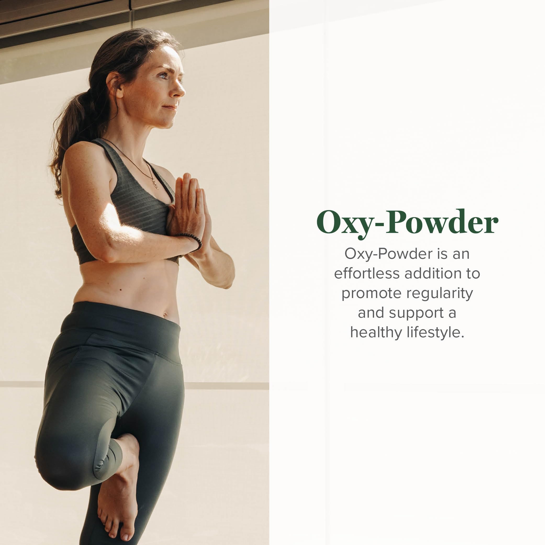 Global Healing Center cápsulas Oxy-Powder sobre fondo neutro para fácil ingestión
