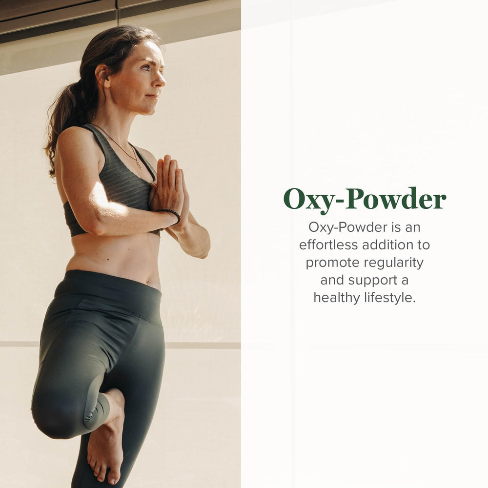Global Healing Center cápsulas Oxy-Powder sobre fondo neutro para fácil ingestión
