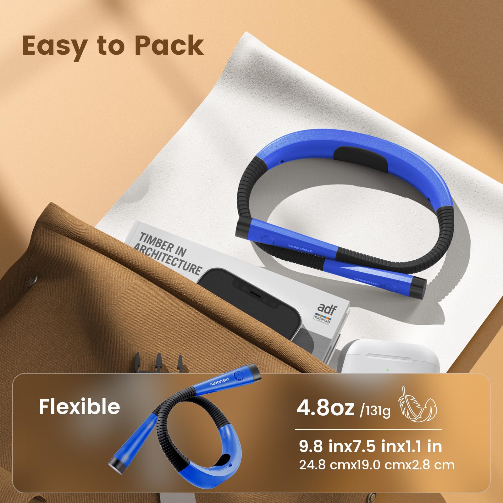 Glocusent USB‑C charging port and cable, convenient fast reversible charging