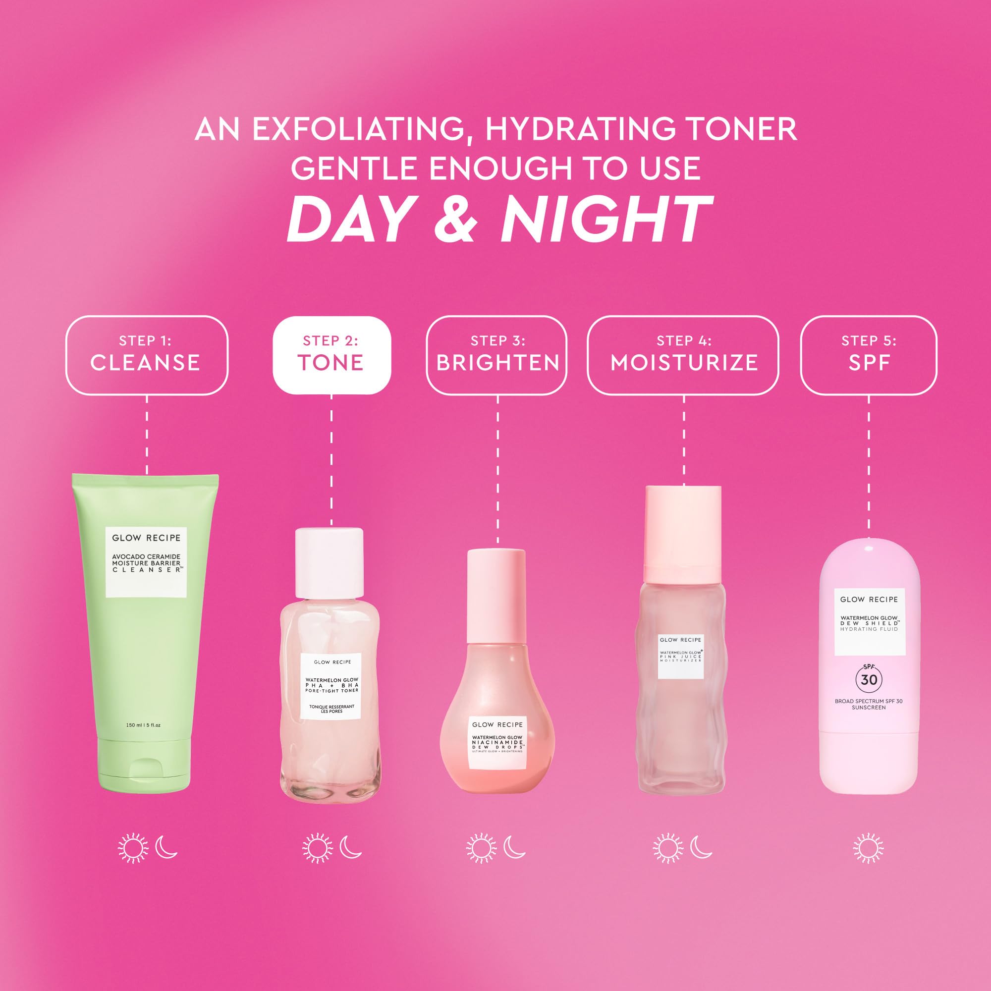 Glow Recipe tónico aplicado con algodón para limpiar poros y exceso
