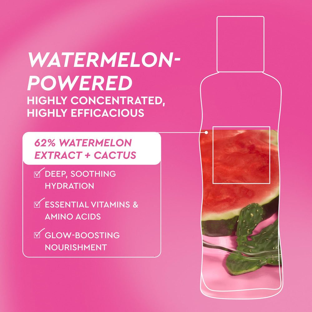 Glow Recipe botella 40ml en mano mostrando escala y portabilidad