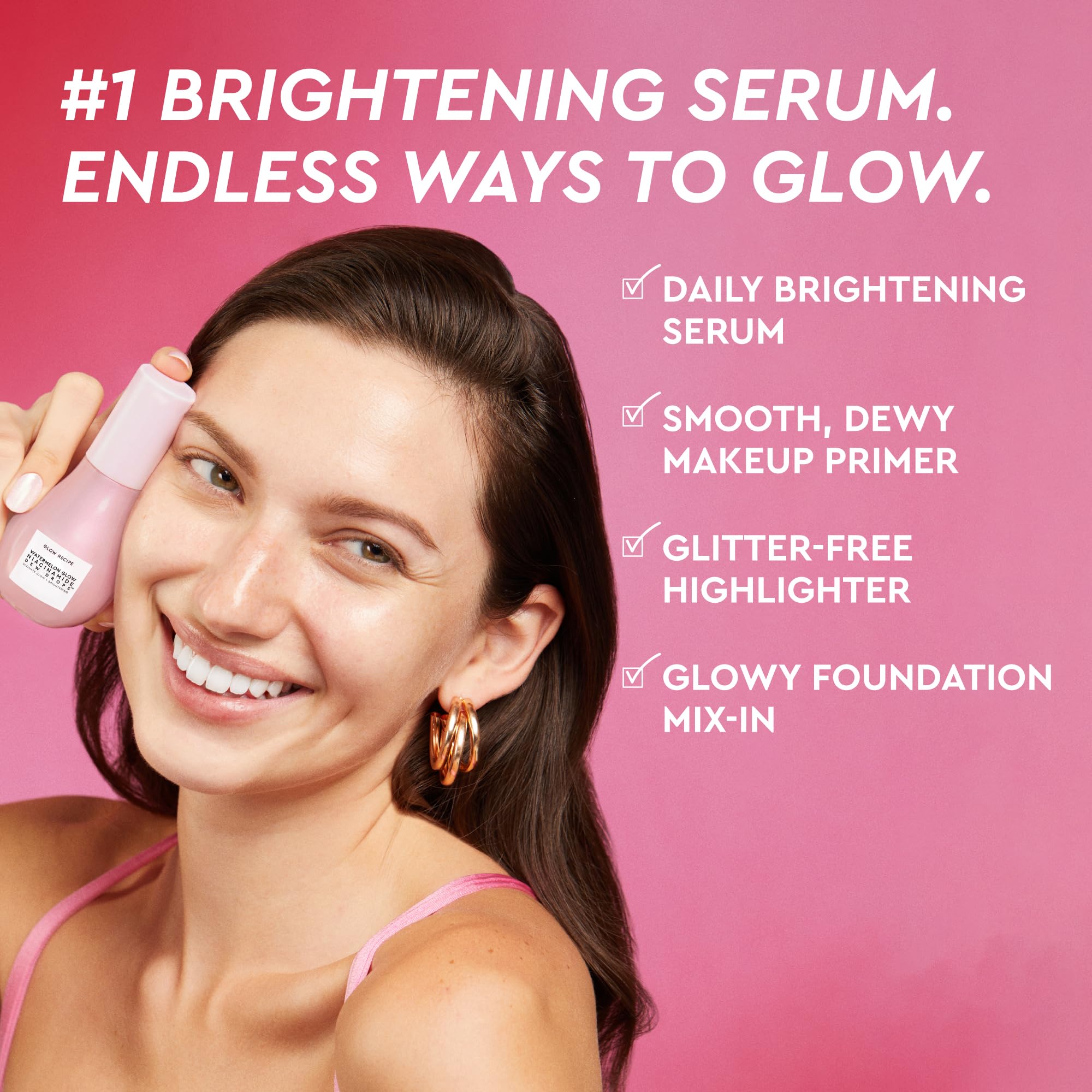 Glow Recipe frasco en mano para comparar tamaño real