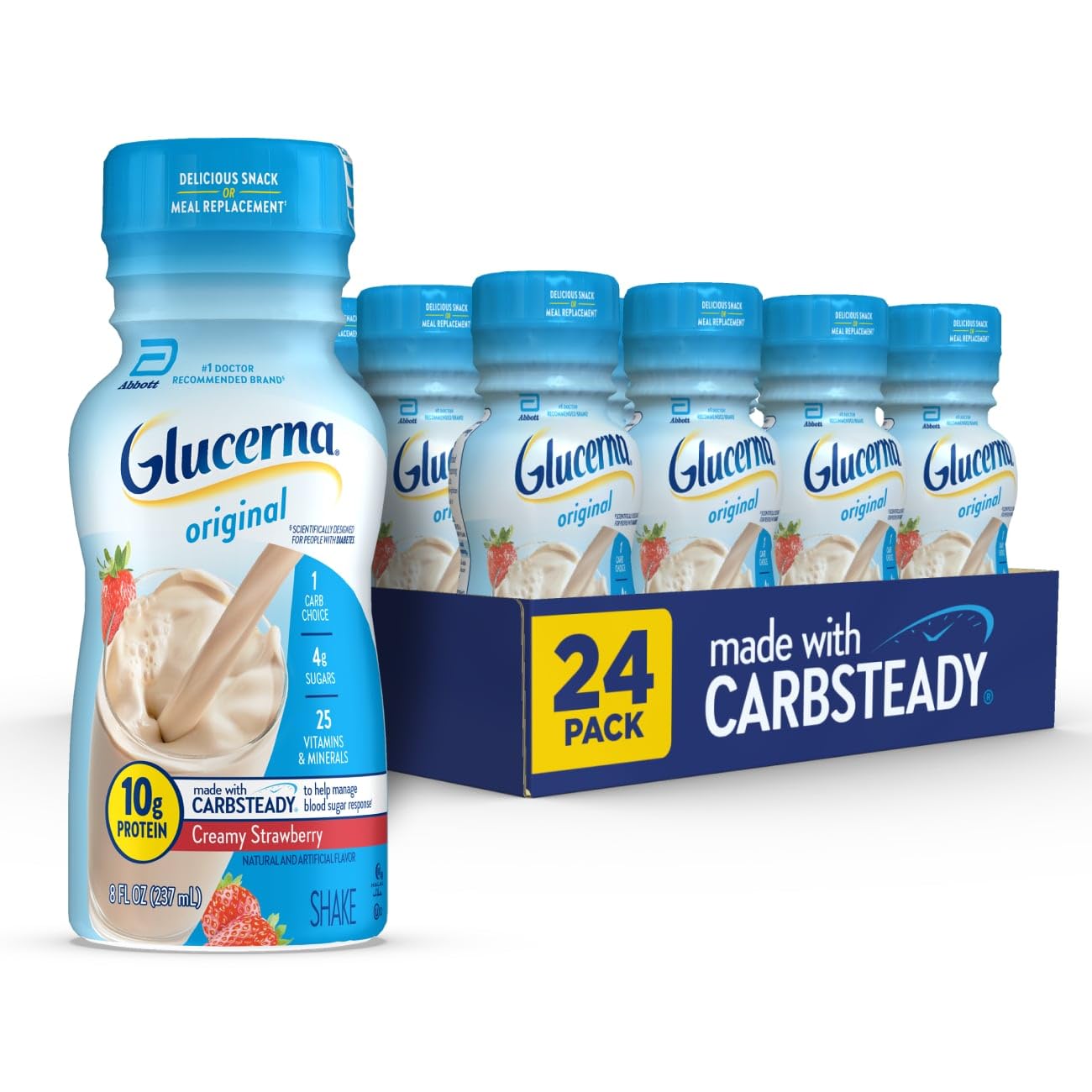 Glucerna envase frontal mostrando diseño y beneficios rápidos