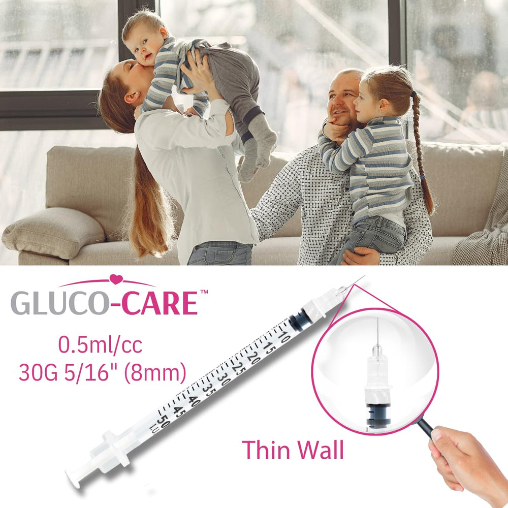 GLUCO-CARE barril con graduación grande, facilita mediciones exactas