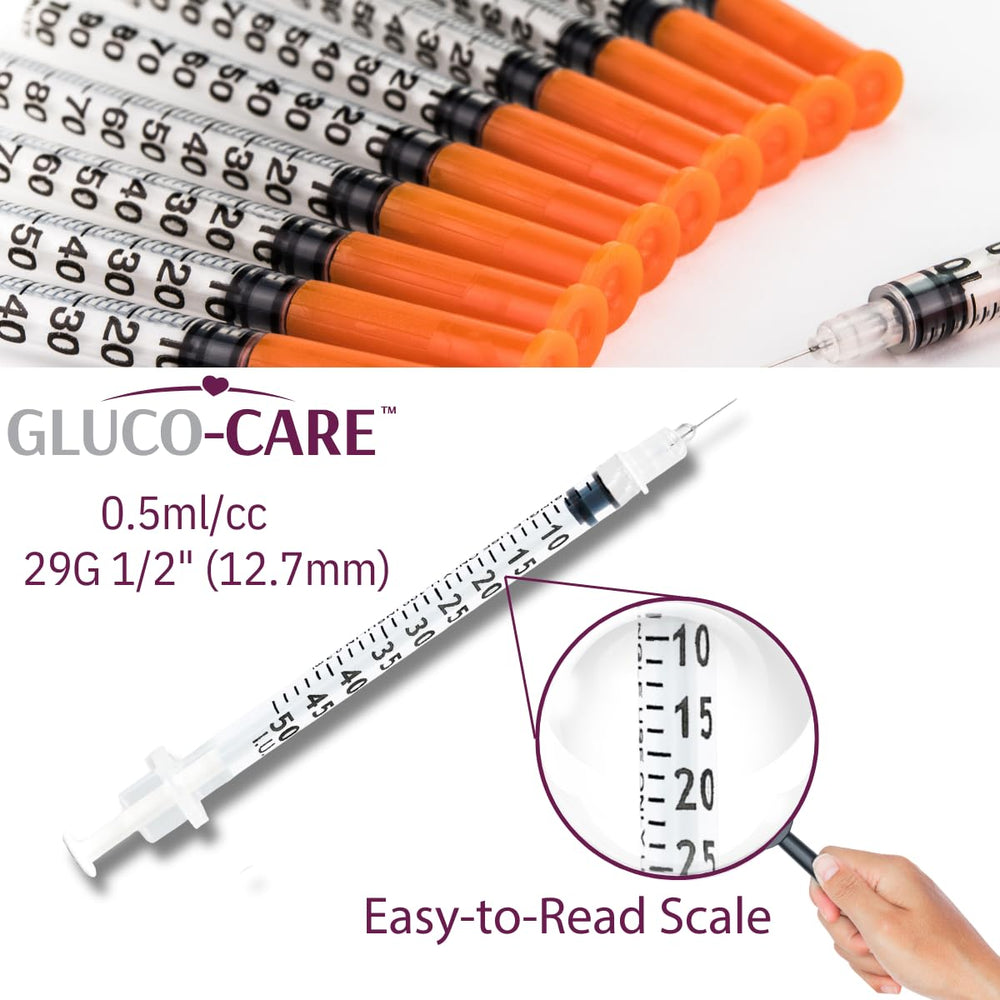 GLUCO-CARE detalle del barril con graduación grande para mediciones exactas